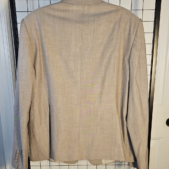 BOSS Hugo Boss Women’s Beige Virgin Wool Blend Blazer Jacket Tailored - Picture 7 of 15